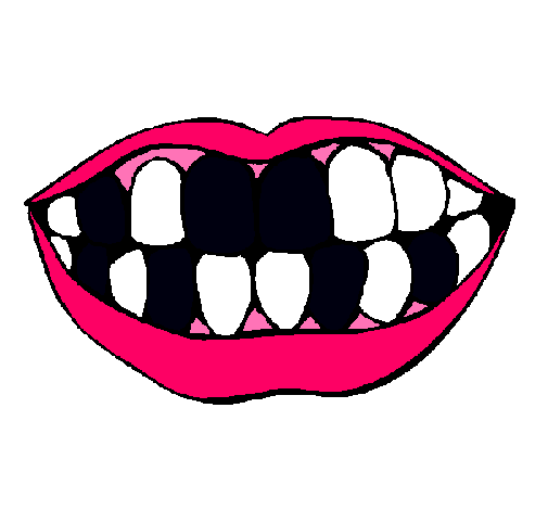Dibujo Boca y dientes pintado por mirand