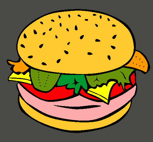 Dibujo Hamburguesa completa pintado por SchaWarba