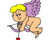 Dibujo Cupido pintado por alitas