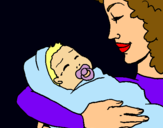 Dibujo Madre con su bebe II pintado por Zowiiin