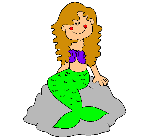 Dibujo Sirena sentada en una roca pintado por jessi215