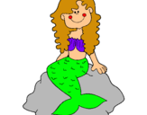 Dibujo Sirena sentada en una roca pintado por jessi215