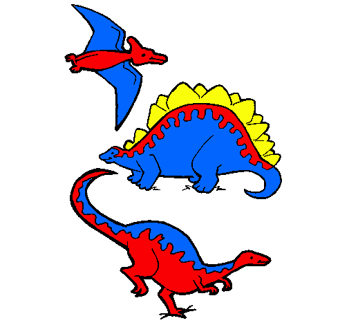 Dibujo Tres clases de dinosaurios pintado por brayanquino9