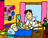 Dibujo Niño hospitalizado pintado por Zowiiin