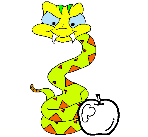 Dibujo Serpiente y manzana pintado por DAVID020