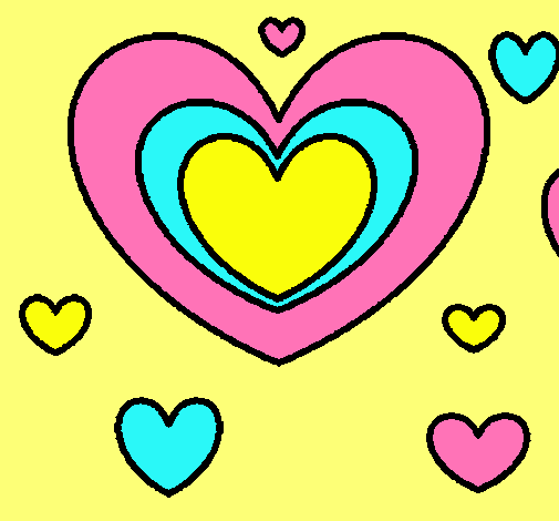 Dibujo Muchos corazones pintado por NancyF