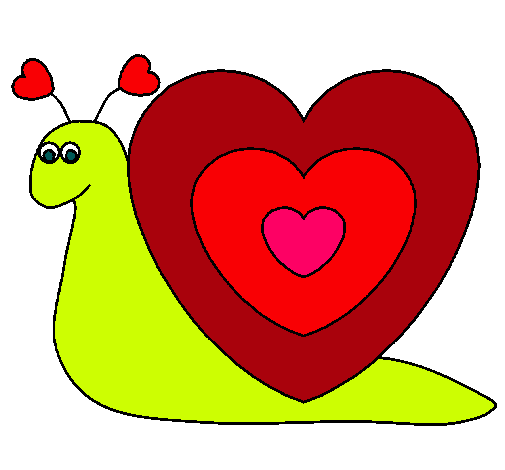 Dibujo Caracol corazón pintado por mikimichel
