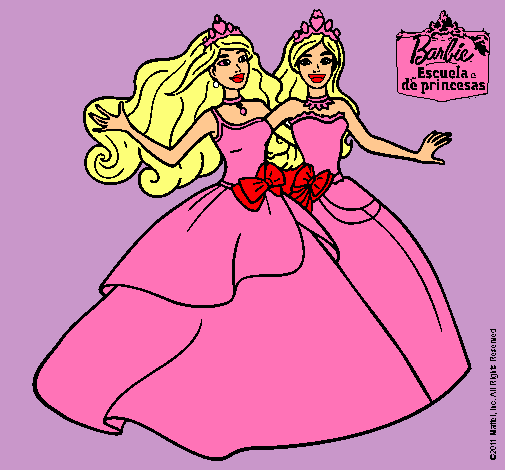 Dibujo Barbie y su amiga súper felices pintado por DANIELA-FC