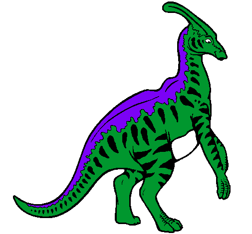 Dibujo Parasaurolofus con rayas pintado por NADIN
