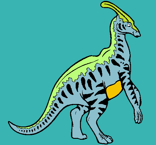 Dibujo Parasaurolofus con rayas pintado por Nicolas24