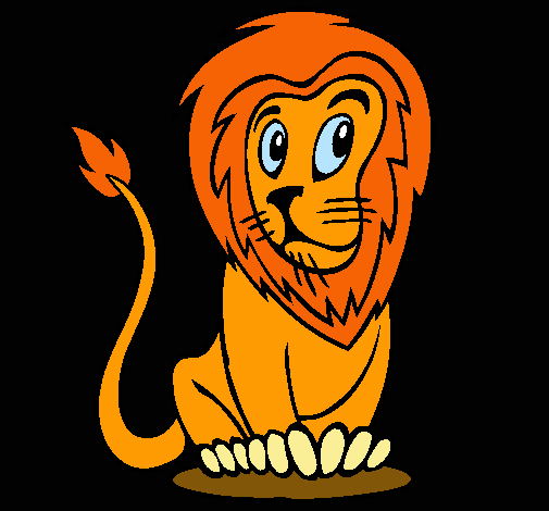 Dibujo León pintado por biba