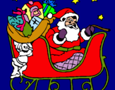 Dibujo Papa Noel en su trineo pintado por Zowiiin
