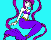 Dibujo Sirena con perlas pintado por nayua