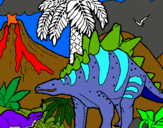 Dibujo Familia de Tuojiangosaurios pintado por vely