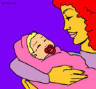 Dibujo Madre con su bebe II pintado por hectorguer