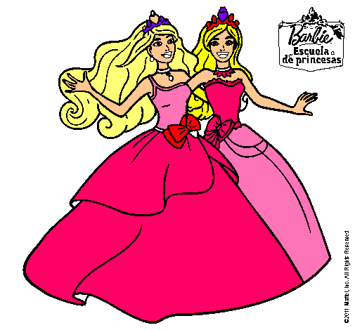 Dibujo Barbie y su amiga súper felices pintado por VERP