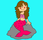 Dibujo Sirena sentada en una roca pintado por ilaiennovi