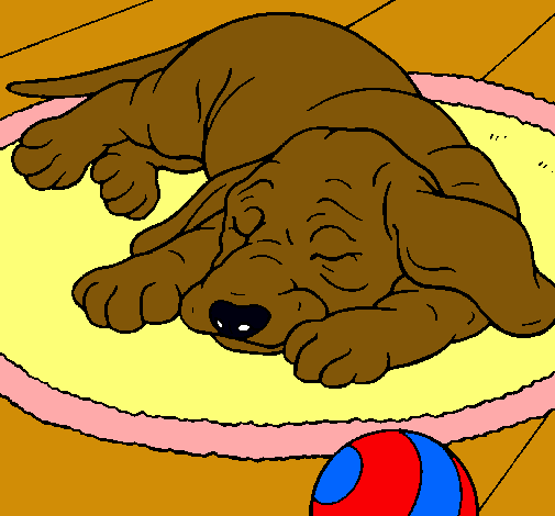 Dibujo Perro durmiendo pintado por vely