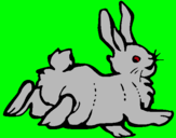 Dibujo Conejo contento pintado por omingilla