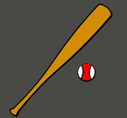 Dibujo Bate y bola de béisbol pintado por NADIN