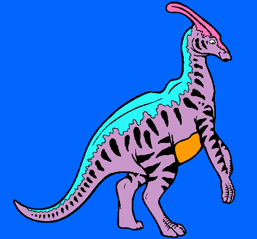Dibujo Parasaurolofus con rayas pintado por vely