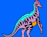 Dibujo Parasaurolofus con rayas pintado por vely