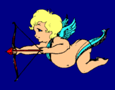 Dibujo Cupido volando pintado por paki
