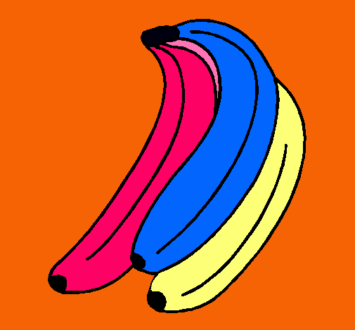 Dibujo Plátanos pintado por india