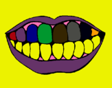 Dibujo Boca y dientes pintado por patylafea