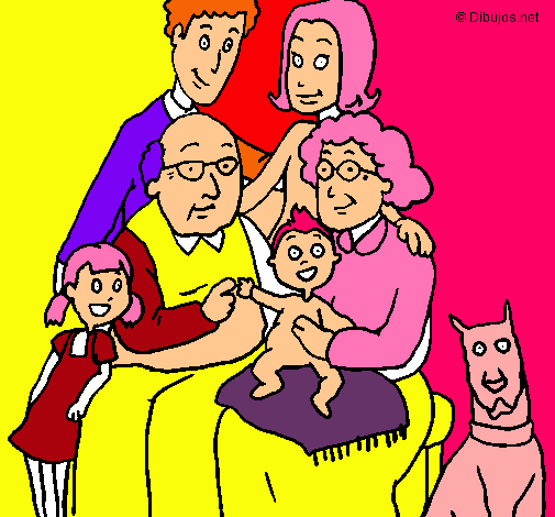 Dibujo Familia pintado por chele