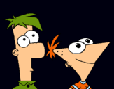 Dibujo Phineas y Ferb pintado por jaismar