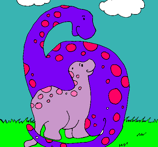 Dibujo Dinosaurios pintado por NADIN