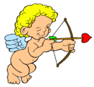 Dibujo Cupido apuntando con la flecha pintado por txatxo