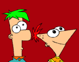Dibujo Phineas y Ferb pintado por chupi