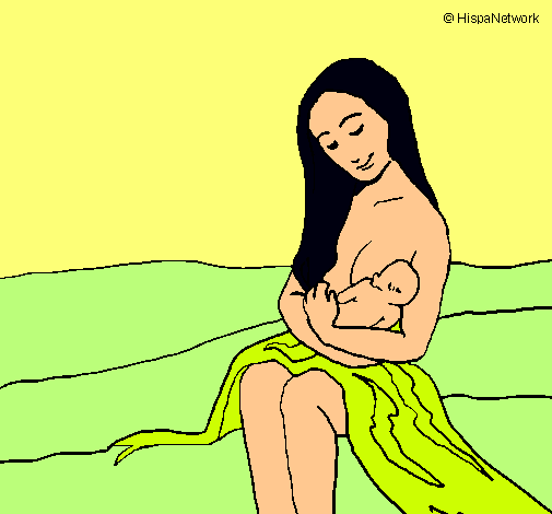 Dibujo Madre con su bebe pintado por marilinda