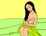 Dibujo Madre con su bebe pintado por marilinda