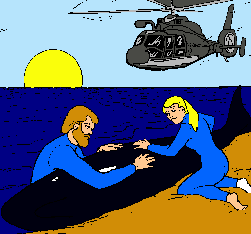 Dibujo Rescate ballena pintado por sofia34ha2