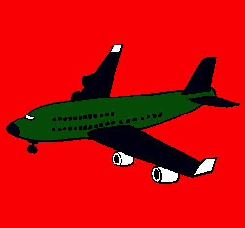 Dibujo Avión de pasajeros pintado por maxrestivo