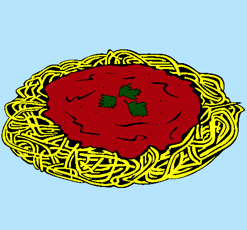 Dibujo Espaguetis con queso pintado por luperock