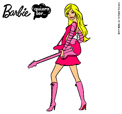 Dibujo Barbie la rockera pintado por mariajos