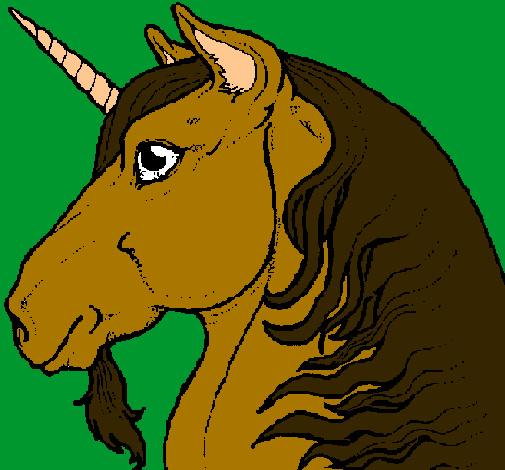 Dibujo Cabeza de unicornio pintado por Tashy