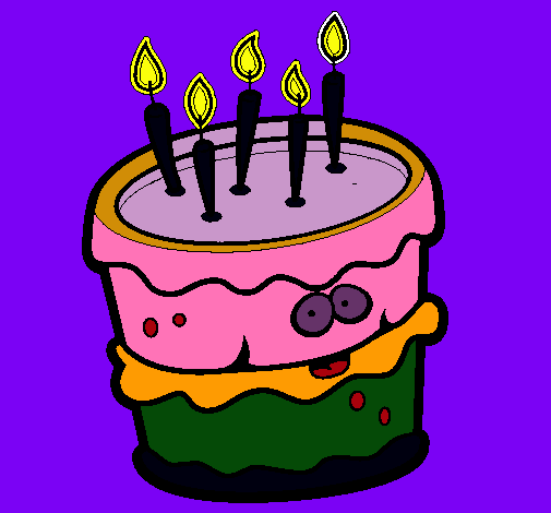 Dibujo Pastel de cumpleaños 2 pintado por dorico