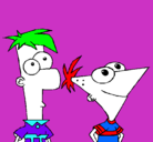 Dibujo Phineas y Ferb pintado por nayua