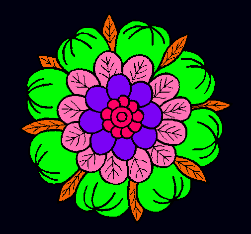 Dibujo Mandala floral pintado por rossi12