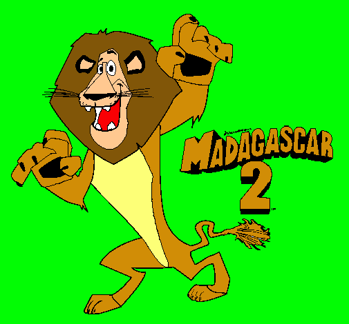 Dibujo Madagascar 2 Alex pintado por nach