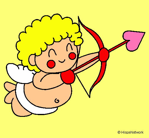 Dibujo Cupido pintado por marq