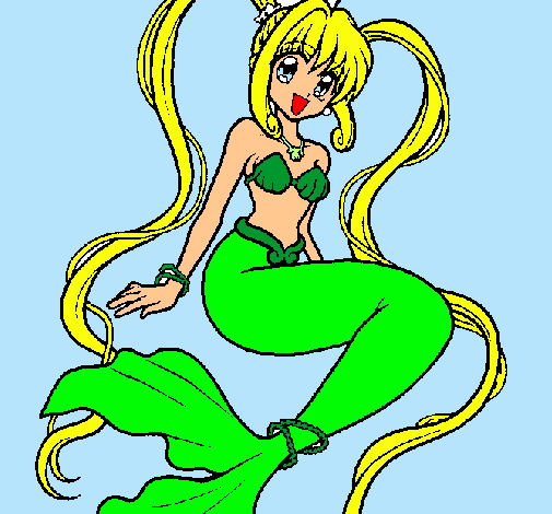 Dibujo Sirena con perlas pintado por Nani_zip