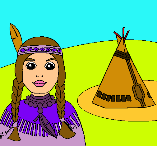 Dibujo India y tepee pintado por elizabeth2