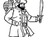Dibujo Pirata con un loro pintado por colivenc