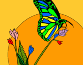 Dibujo Mariposa en una rama pintado por AZPP